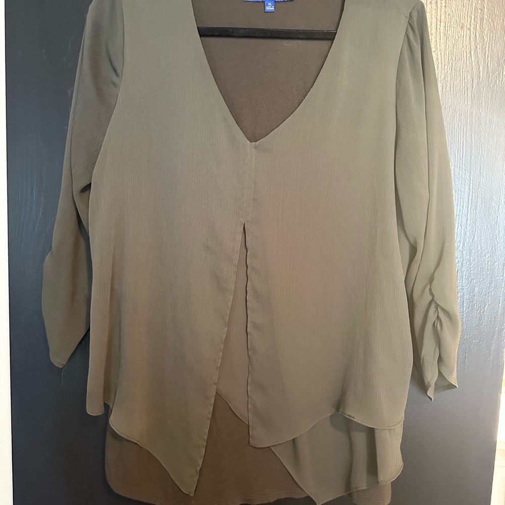 Apt. 9 Olive Layered Blouse